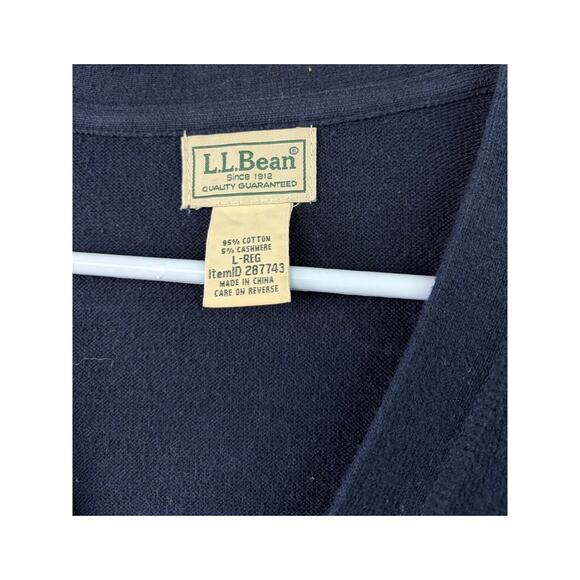 LL Bean Women’s V-Neck Button Cardigan – Navy – Size L - Picture 5 of 6